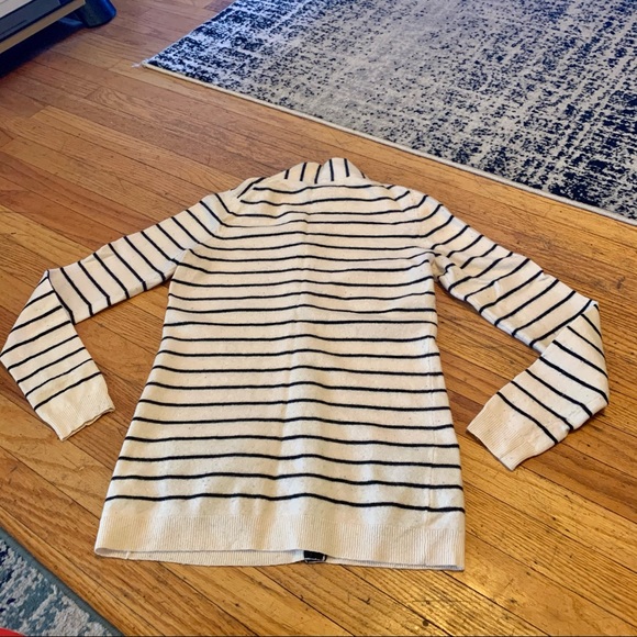 Small TALL Black & Ivory Cashmere Blend Cardigan - Picture 6 of 11